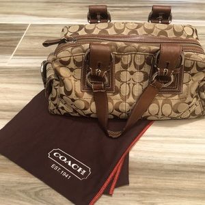 Coach Signature Print Satchel